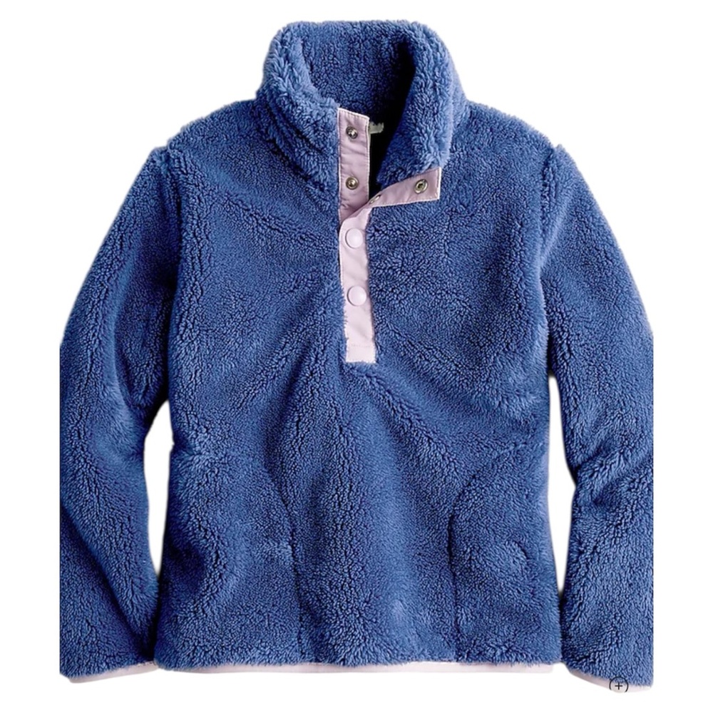 Crewcuts Blue Sherpa Half-snap Pullover Fleece Jacket XL 12-14